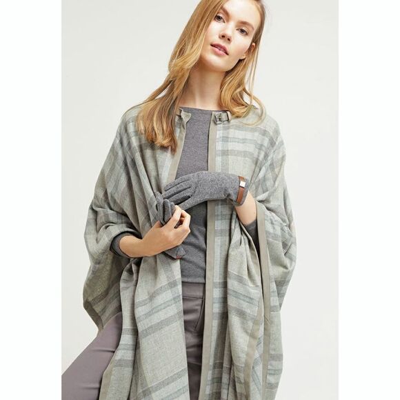 New! RALPH LAUREN Plaid Plus Size Wool Cashmere Blend Poncho Suede-Trim Size 2X - Picture 7 of 8